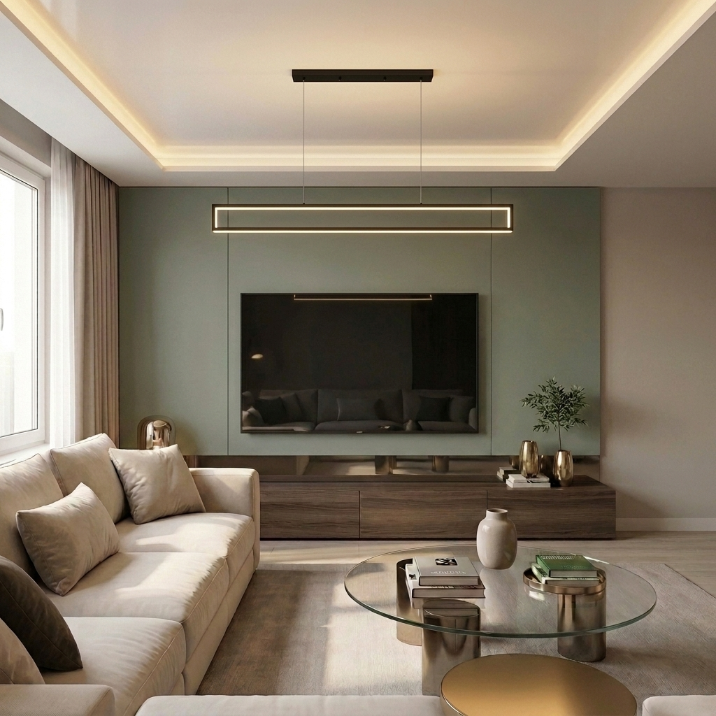 Lustră LED liniara 53W neagra - lustre-led.ro