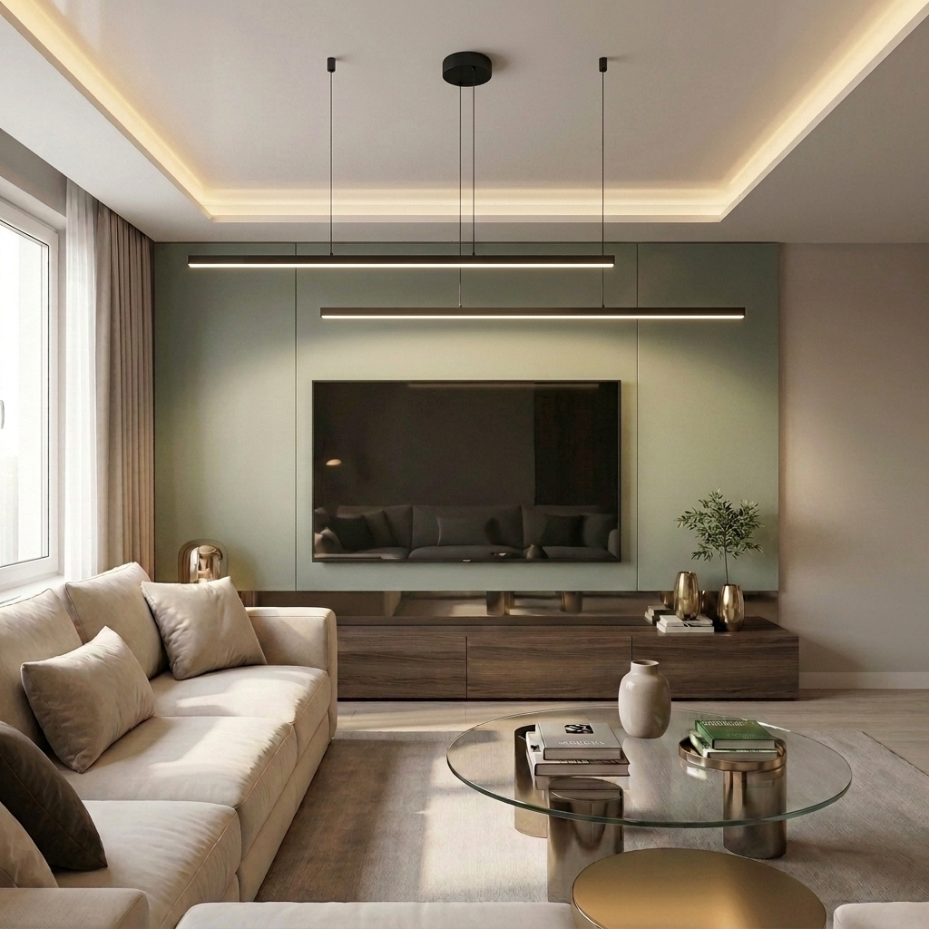 Lustră LED liniara 72W neagra - lustre-led.ro