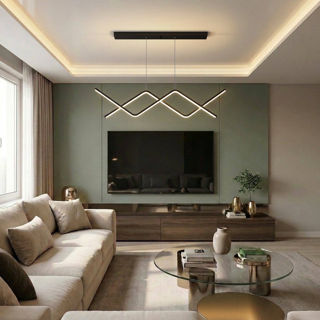 Lustră LED liniara 92W neagra - lustre-led.ro
