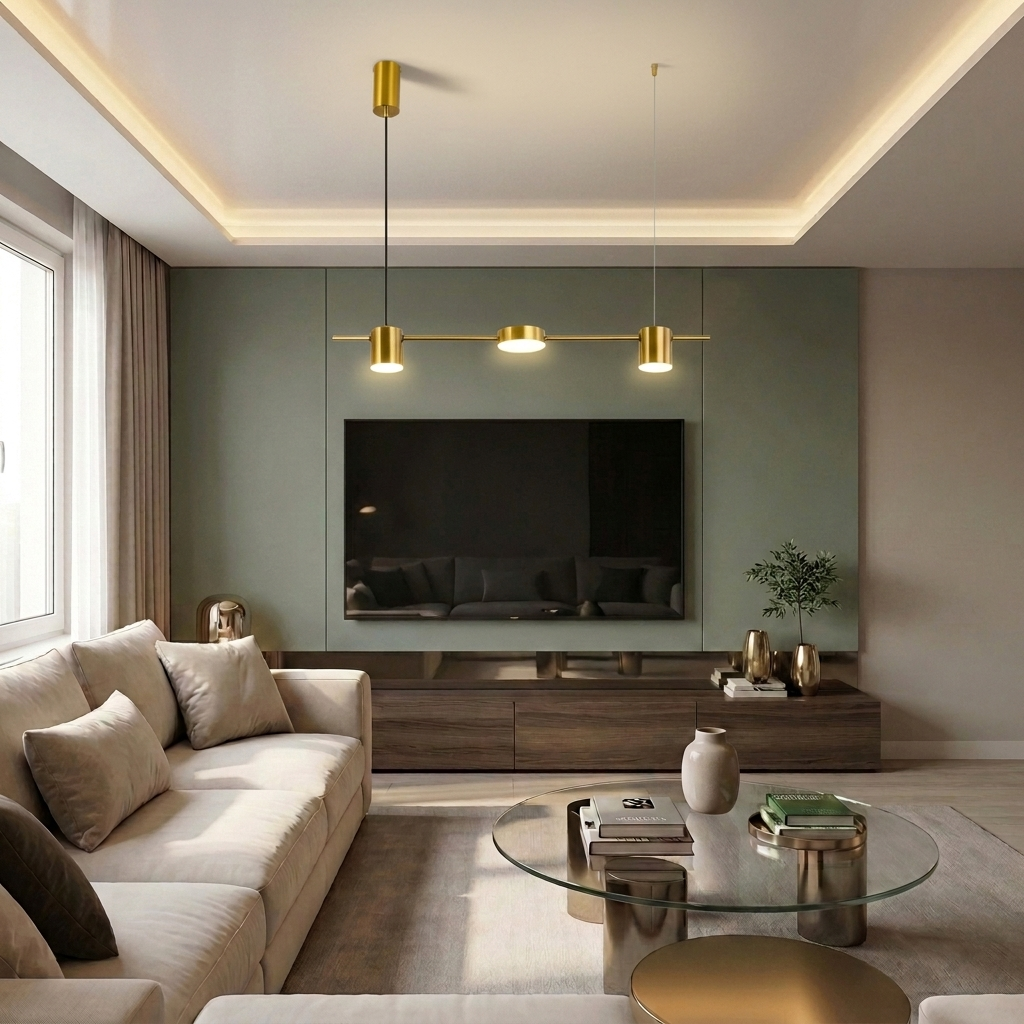 Lustră LED liniara 31W aurie - lustre-led.ro