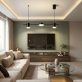Lustra LED cu telecomanda, 31W, neagra, trei tipuri de lumina calda/naturala/rece, dimabila, suspendata, liniara
