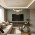 Lustra LED cu telecomanda, 92W, alba, trei tipuri de lumina calda/naturala/rece, dimabila, suspendata, liniara