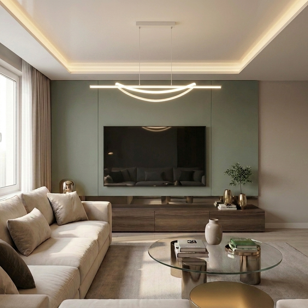 Lustră LED liniara 92W alba - lustre-led.ro