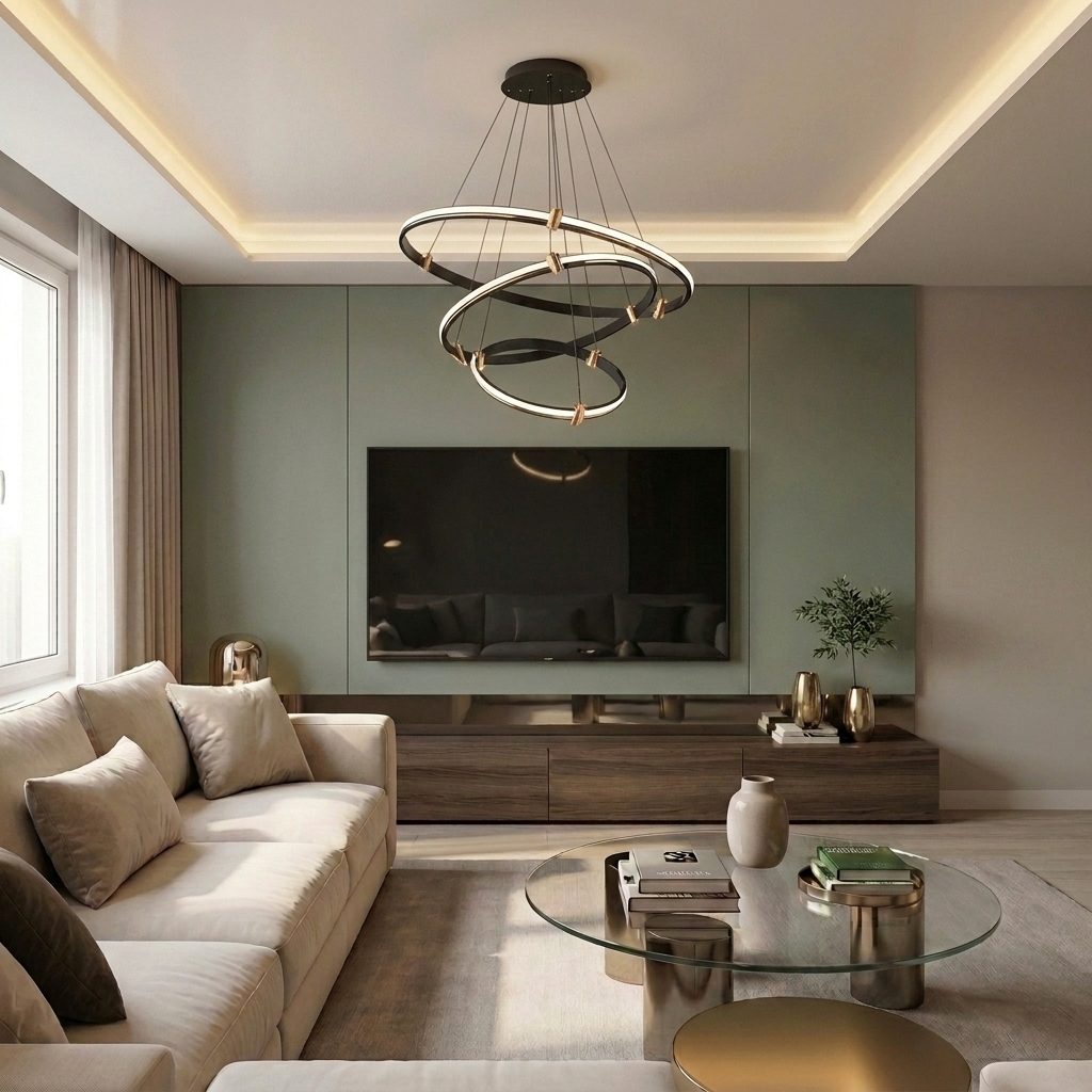 Lustră LED rotunda 115W neagra - lustre-led.ro