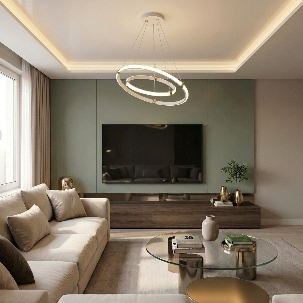 Lustră LED rotunda 65W alba - lustre-led.ro