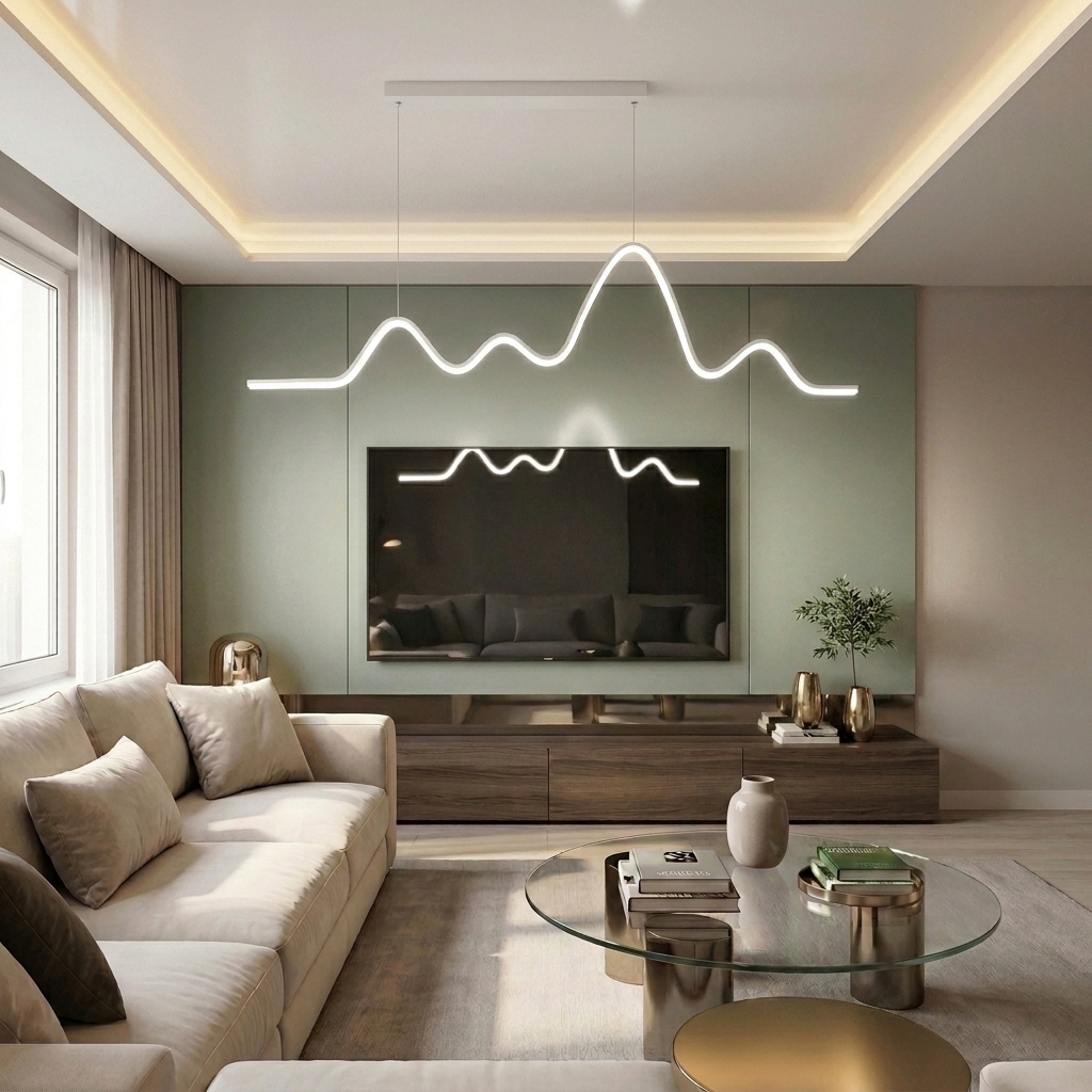 Lustră LED liniara 64W alba - lustre-led.ro