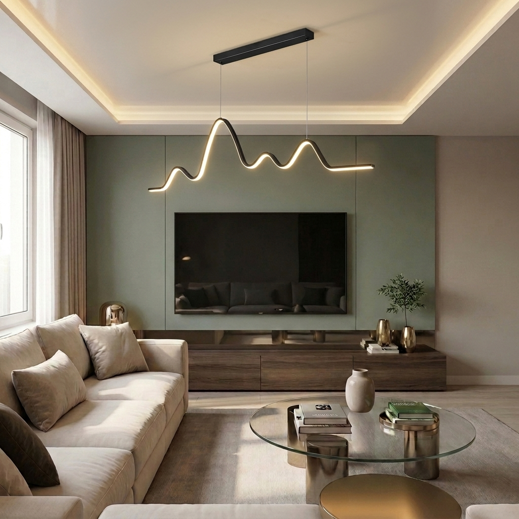 Lustră LED liniara 64W neagra - lustre-led.ro
