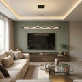 Lustra LED cu telecomanda, 152W, neagra, trei tipuri de lumina calda/naturala/rece, dimabila, suspendata, liniara