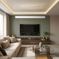 Lustra LED cu telecomanda, 36W, alba, trei tipuri de lumina calda/naturala/rece, dimabila, suspendata, liniara