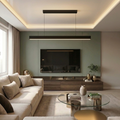 Lustra LED cu telecomanda, 37W, neagra, trei tipuri de lumina calda/naturala/rece, dimabila, suspendata, liniara