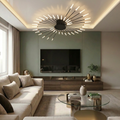 Lustra LED cu telecomanda, 112W, neagra, trei tipuri de lumina calda/naturala/rece, dimabila, aplicata, rotunda
