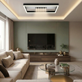 Lustra LED cu telecomanda, 36W, alba, trei tipuri de lumina calda/naturala/rece, dimabila, aplicata, patrata