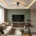 Lustra LED cu telecomanda, 84W, neagra, trei tipuri de lumina calda/naturala/rece, dimabila, aplicata, rotunda
