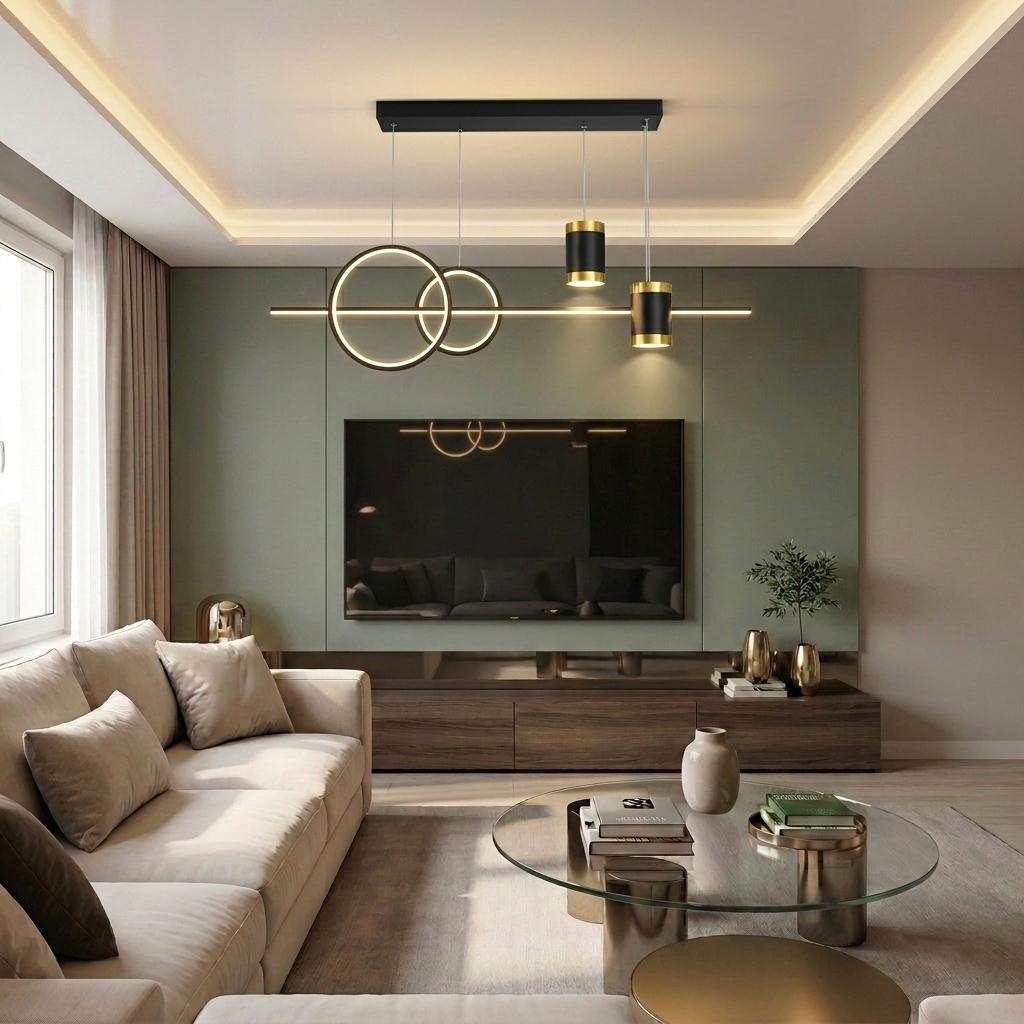 Lustră LED liniara 108W neagra - lustre-led.ro