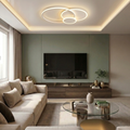 Lustra LED cu telecomanda, 114W, alba, trei tipuri de lumina calda/naturala/rece, dimabila, aplicata, rotunda