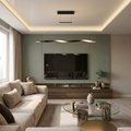 Lustra LED cu telecomanda, 38W, neagra, trei tipuri de lumina calda/naturala/rece, dimabila, suspendata, liniara