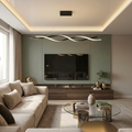 Lustra LED cu telecomanda, 62W, neagra, trei tipuri de lumina calda/naturala/rece, dimabila, suspendata, liniara