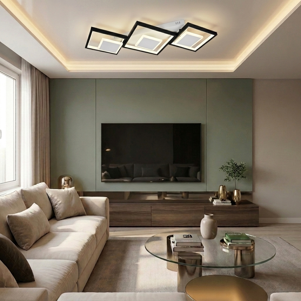 Lustră LED liniara 78W neagra - lustre-led.ro