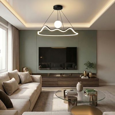 Lustra LED cu telecomanda, 78W, neagra, trei tipuri de lumina calda/naturala/rece, dimabila, suspendata, rotunda