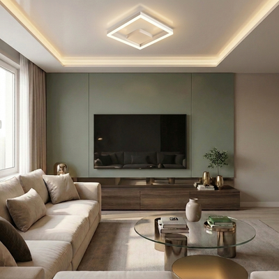 Lustra LED cu telecomanda, 80W, alba, trei tipuri de lumina calda/naturala/rece, dimabila, aplicata, patrata