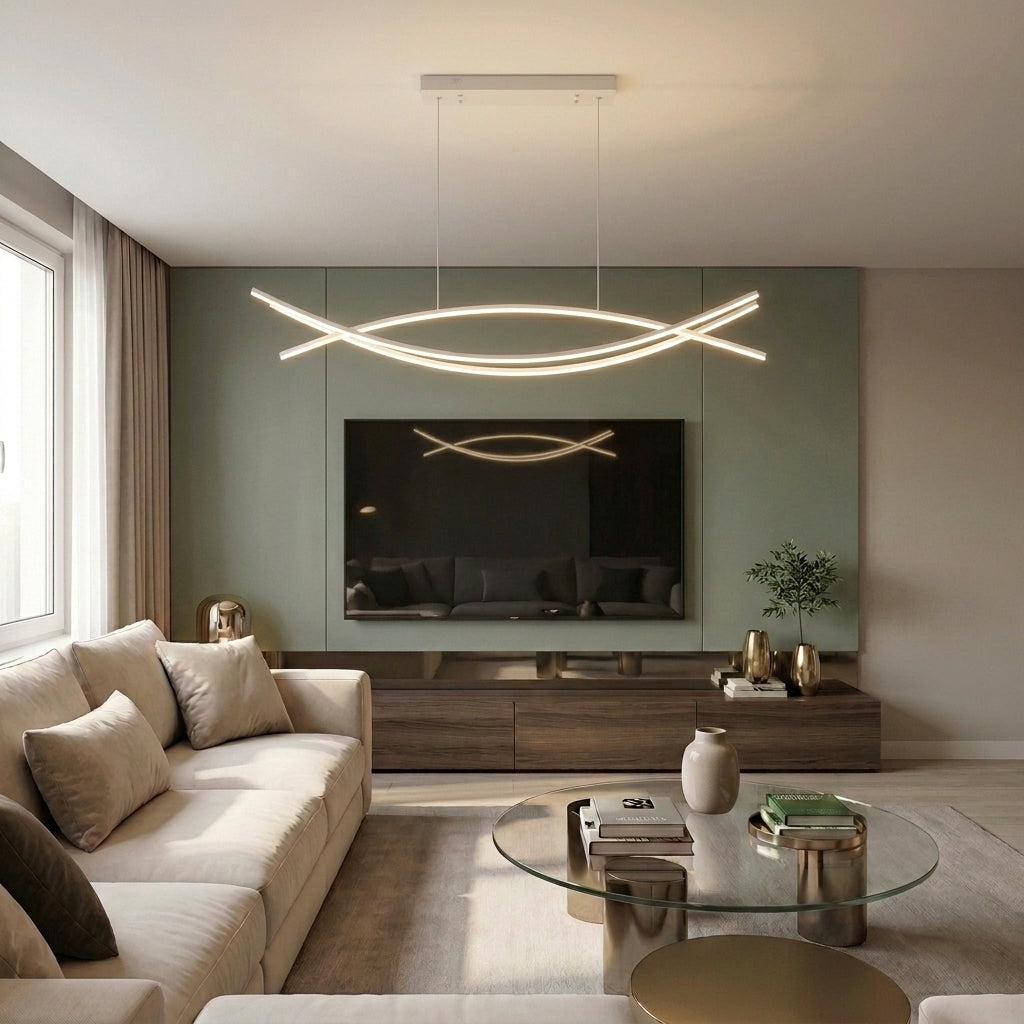 Lustră LED liniara 80W alba - lustre-led.ro