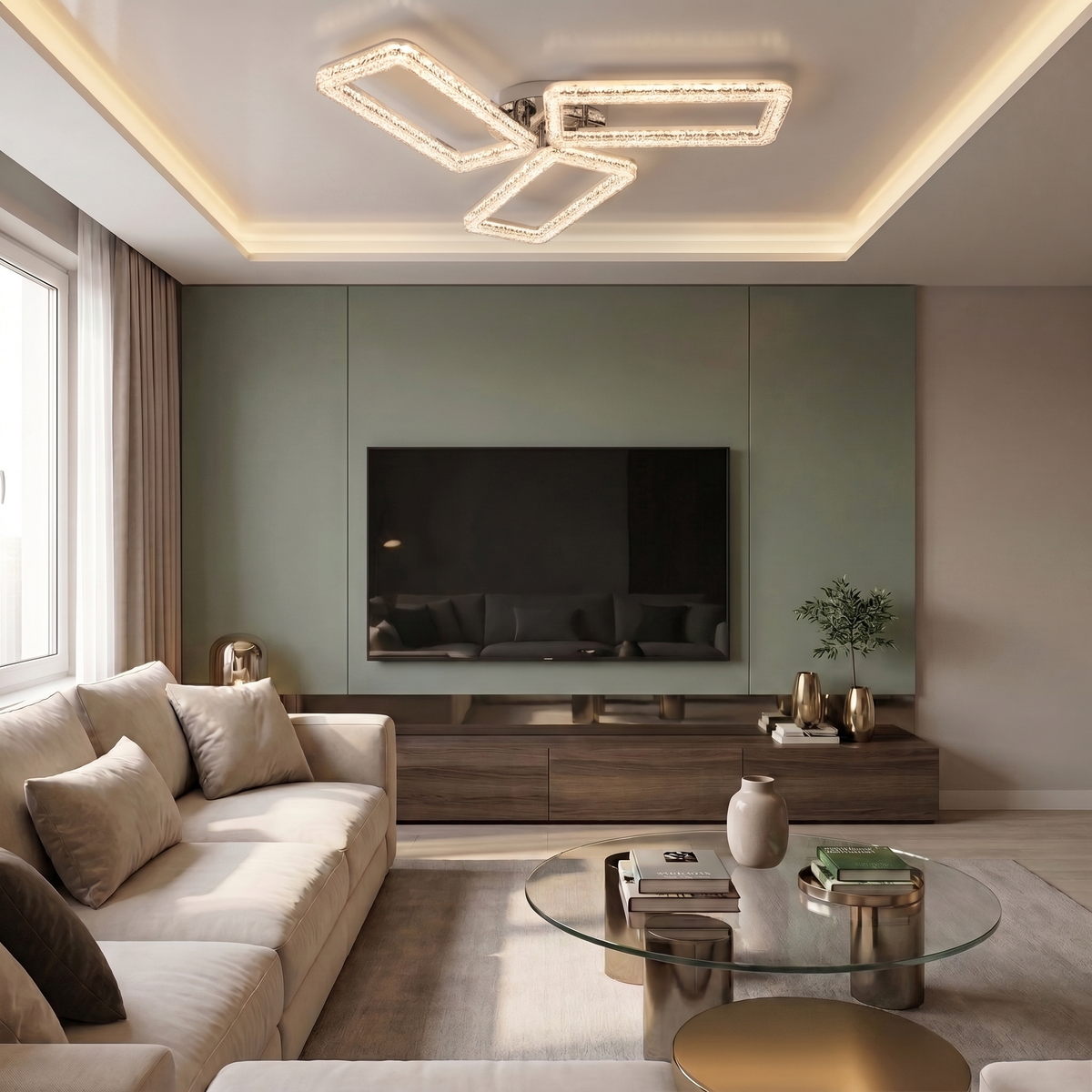Lustră LED asimetrica 120W argintie - lustre-led.ro