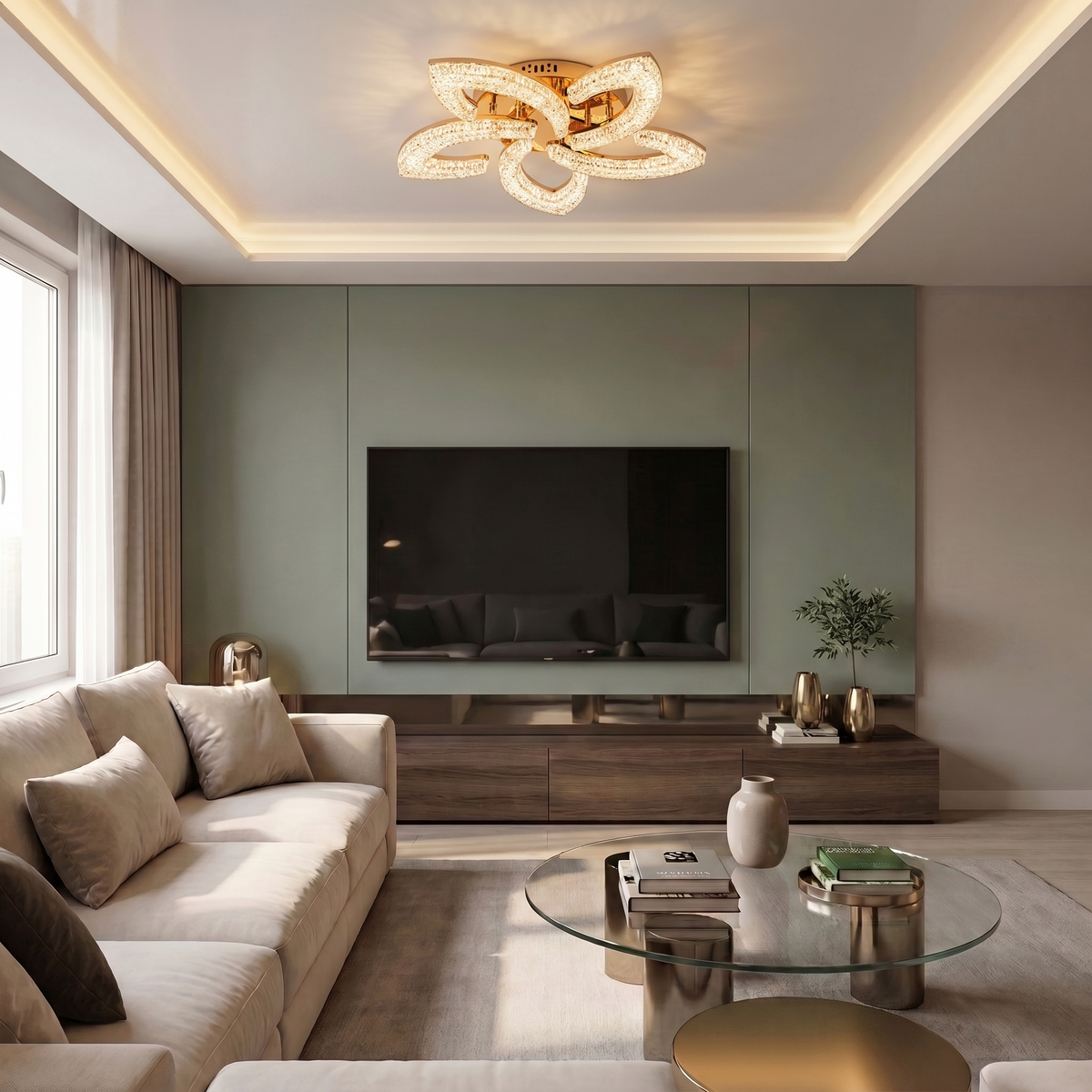 Lustră LED asimetrica 120W aurie - lustre-led.ro