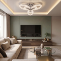 Lustra LED cu telecomanda, 80W, argintie, trei tipuri de lumina calda/naturala/rece, dimabila, aplicata, asimetrica