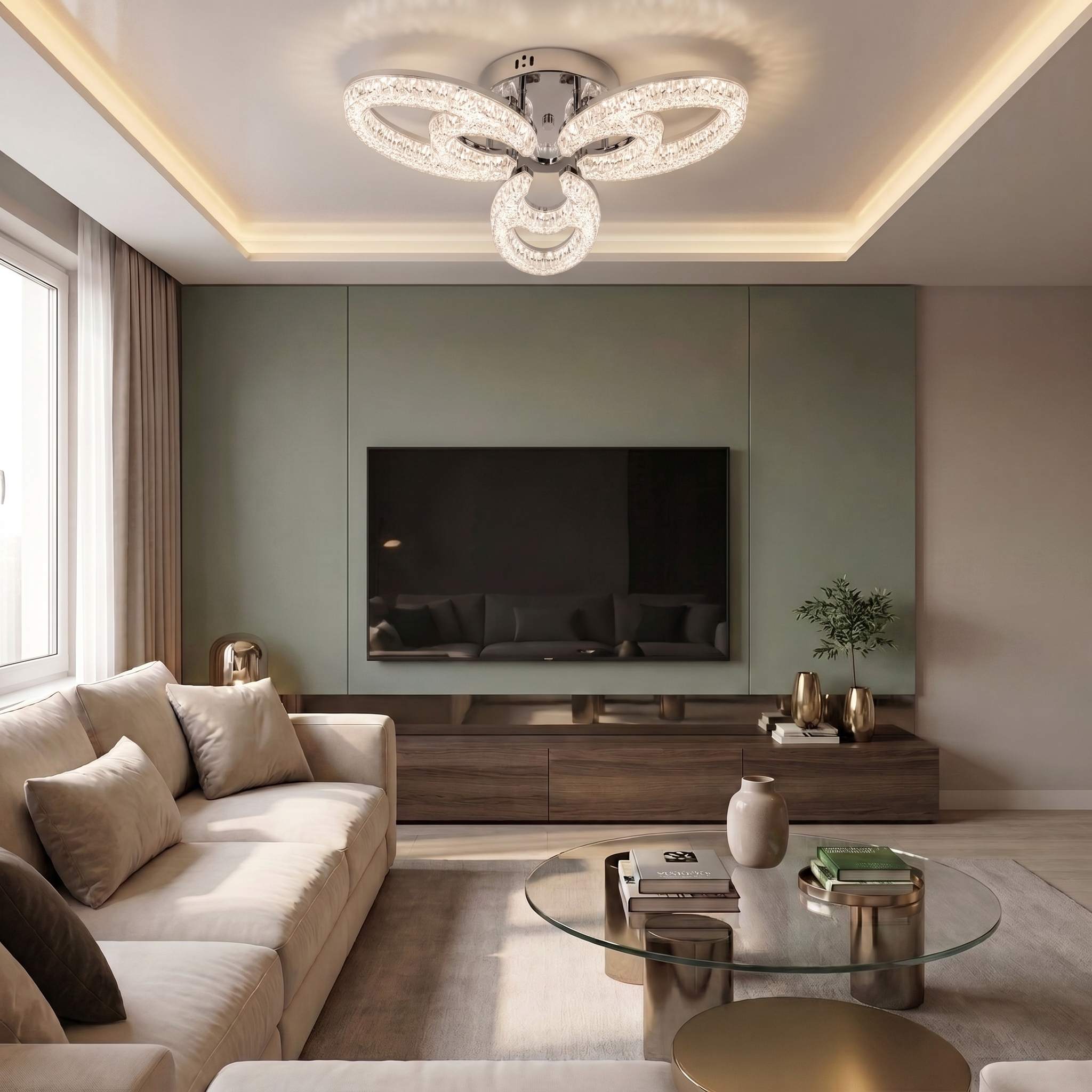 Lustră LED asimetrica 80W argintie - lustre-led.ro
