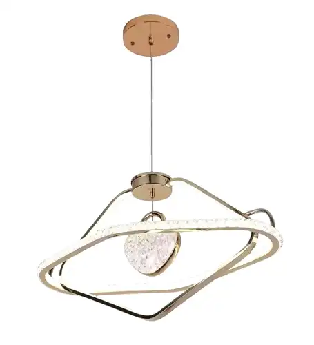 Lustra LED aurie, asimetrica, 176W, trei tipuri de lumina calda/naturala/rece, 60x30x100cm, suspendata, moderna LC3032