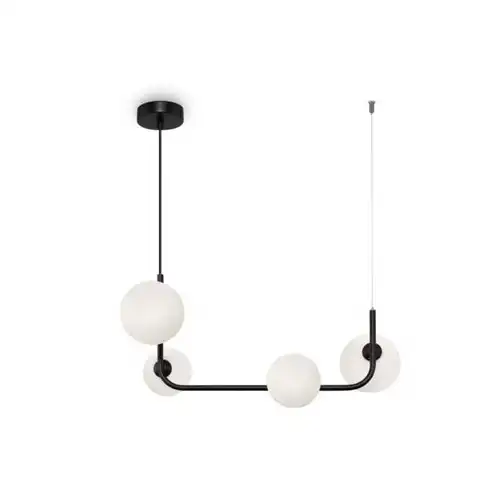 Lustra LED cu abajururi, neagra, asimetrica, 64x26x100cm, tip bec 4xE27, suspendata, moderna LC3663