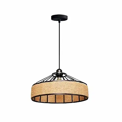 Lustra LED rustica, neagra, rotunda, 30x30x100cm, tip bec 1xE27, suspendata, moderna LC3409