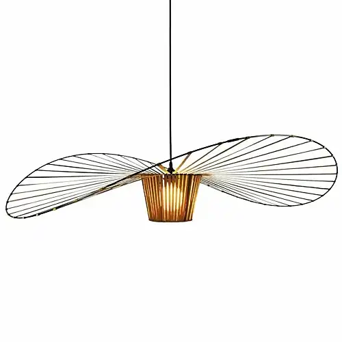 Lustra LED rustica, neagra, rotunda, 100x100x120cm, tip bec 1xE27, suspendata, moderna