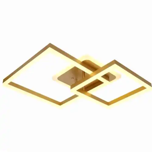 Lustra LED cu telecomanda, aurie, asimetrica, 160W, trei tipuri de lumina calda/naturala/rece, dimabila, 70x40x9cm, aplicata, moderna 2934