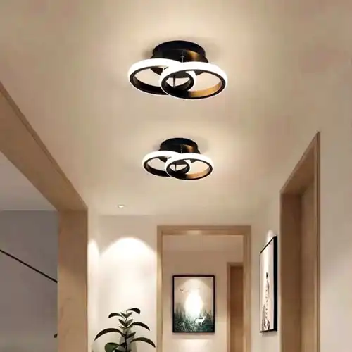Lustra LED neagra, rotunda, 20W, trei tipuri de lumina calda/naturala/rece, 25x25x15cm, aplicata, moderna LC2947