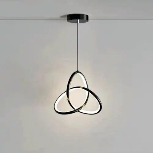 Lustra LED neagra, asimetrica, 20W, trei tipuri de lumina calda/naturala/rece, 22x22x125cm, suspendata, moderna LC3166