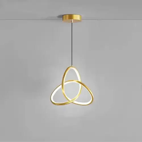 Lustra LED aurie, rotunda, 20W, trei tipuri de lumina calda/naturala/rece, 22x22x125cm, suspendata, moderna LC3648