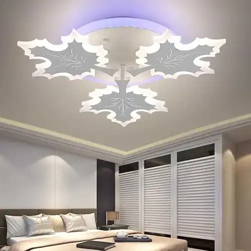 Lustra LED cu telecomanda, alba, rotunda, 80W, trei tipuri de lumina calda/naturala/rece si RGB, dimabila, 58x58x9cm, aplicata, moderna 3768