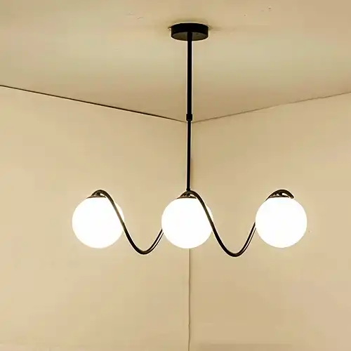 Lustra LED cu abajururi, neagra, liniara, 60x20x100cm, tip bec 3xE27, suspendata, moderna LC3383