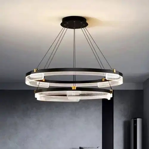 Lustra LED cu telecomanda, neagra, rotunda, 160W, trei tipuri de lumina calda/naturala/rece, dimabila, 80x80x120cm, suspendata, moderna 3026