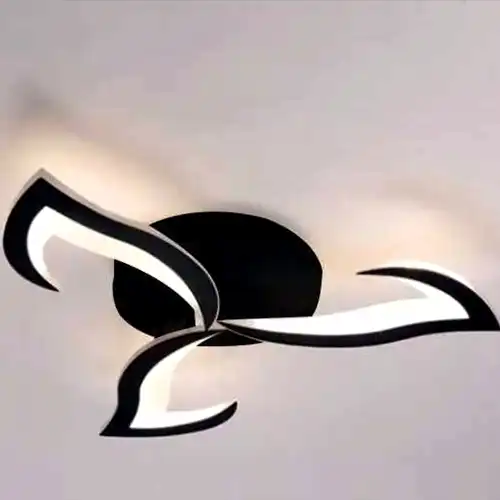 Lustra LED cu telecomanda, neagra, rotunda, 54W, trei tipuri de lumina calda/naturala/rece, dimabila, 58x58x8cm, aplicata, moderna 2921