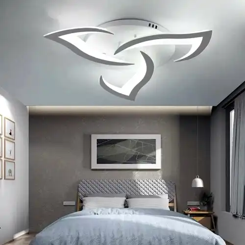 Lustra LED cu telecomanda, alba, rotunda, 54W, trei tipuri de lumina calda/naturala/rece, dimabila, 58x58x8cm, aplicata, moderna 2893