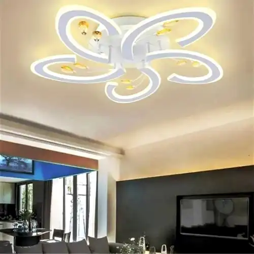 Lustra LED cu telecomanda, alba, rotunda, 180W, trei tipuri de lumina calda/naturala/rece, dimabila, 60x60x8cm, aplicata, moderna 2908