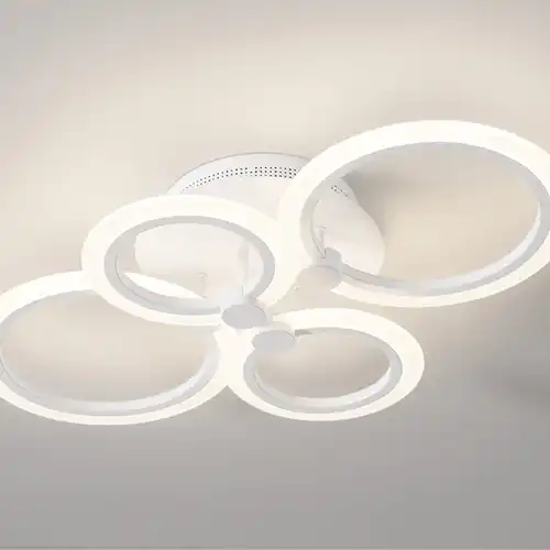 Lustra LED cu telecomanda, alba, rotunda, 72W, trei tipuri de lumina calda/naturala/rece, dimabila, 50x40x10cm, aplicata, moderna 2863