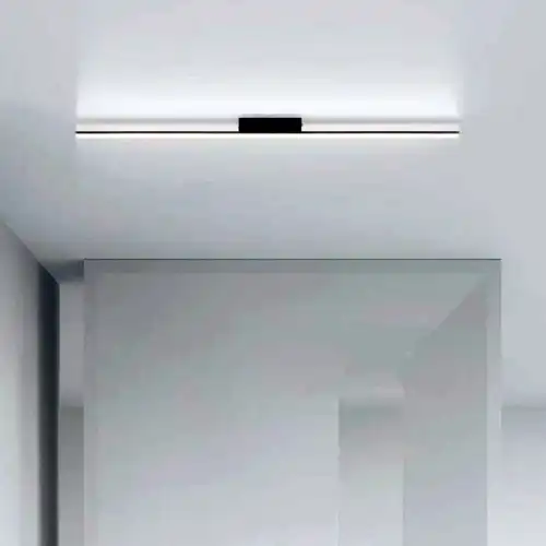 Lustra LED neagra, liniara, 24W, trei tipuri de lumina calda/naturala/rece, 60x4x6cm, aplicata, moderna LC2915