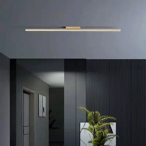 Lustra LED aurie, liniara, 32W, trei tipuri de lumina calda/naturala/rece, 80x4x6cm, aplicata, moderna LC2913