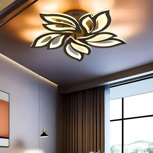 Lustra LED cu telecomanda, neagra, asimetrica, 120W, trei tipuri de lumina calda/naturala/rece, dimabila, 52x52x10cm, aplicata, moderna 2618