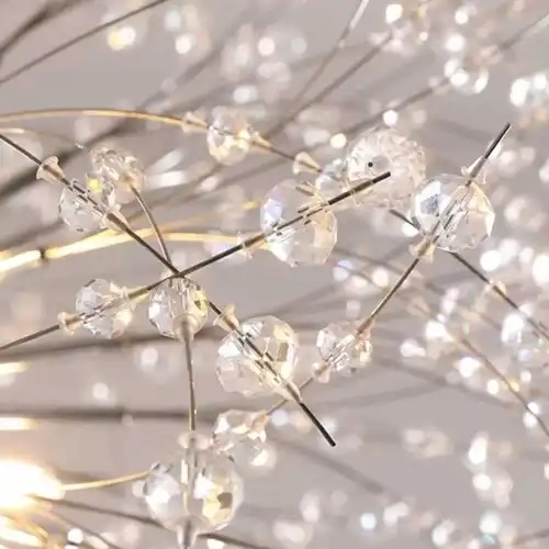 Lustra LED cu abajururi, gri, rotunda, 60x60x100cm, tip bec 16xG9, suspendata, moderna