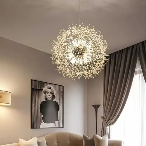 Lustra LED cu abajururi, gri, rotunda, 60x60x100cm, tip bec 16xG9, suspendata, moderna LC3684