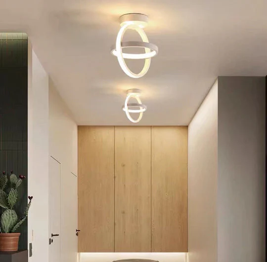 Lustra LED alba, rotunda, 40W, trei tipuri de lumina calda/naturala/rece, 20x18x24cm, aplicata, moderna LC2679